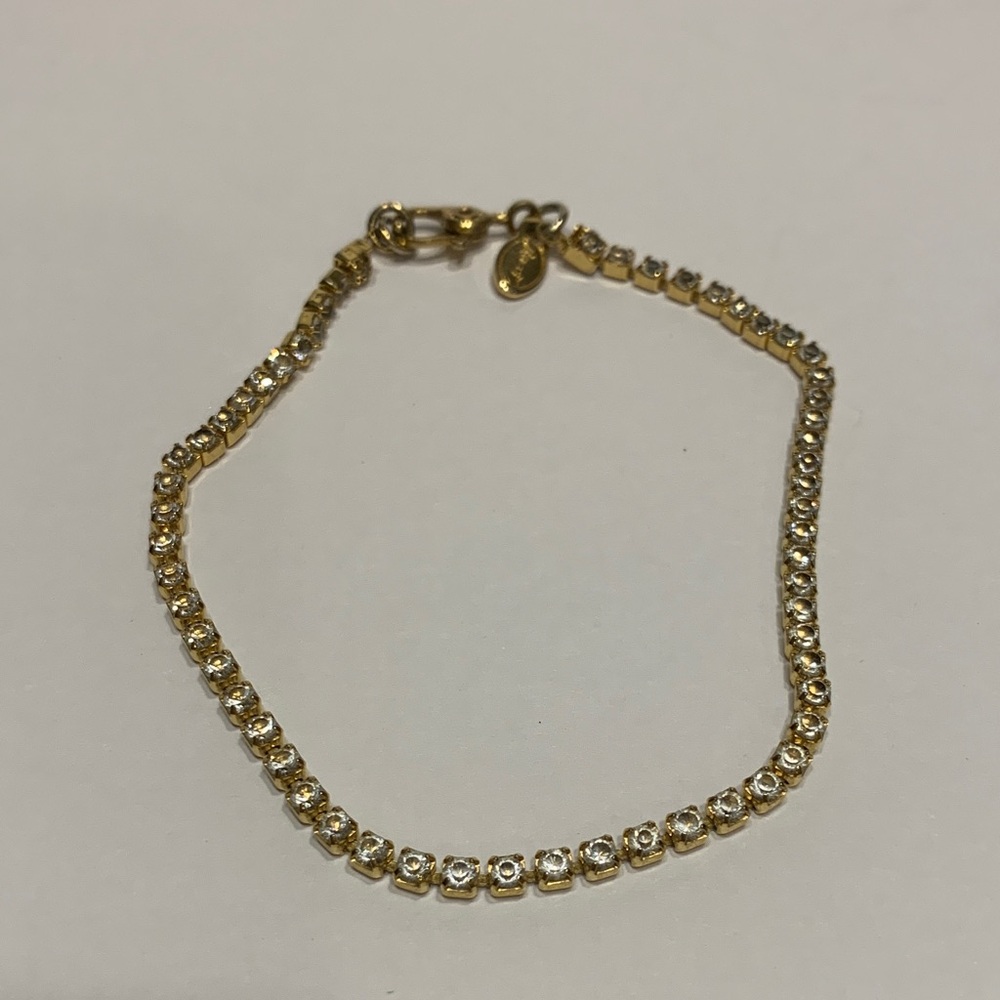 Monet Gold Rhinestone Tennis Bracelet